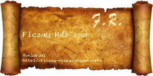 Ficzay Rózsa névjegykártya